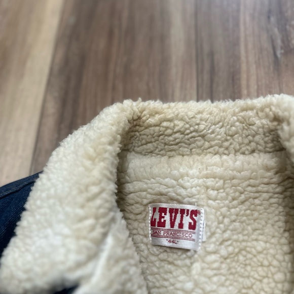 Levi's vintage San Francisco sherpa lined denim jean trucker jacket size 44L - Picture 4 of 7